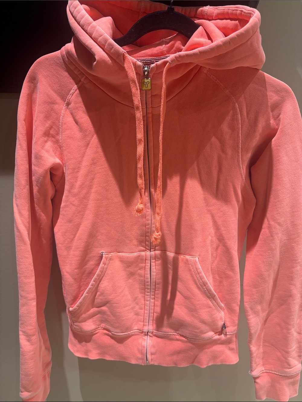 Woman’s Neon Orange TNA Zip-Up Hoodie Jacket